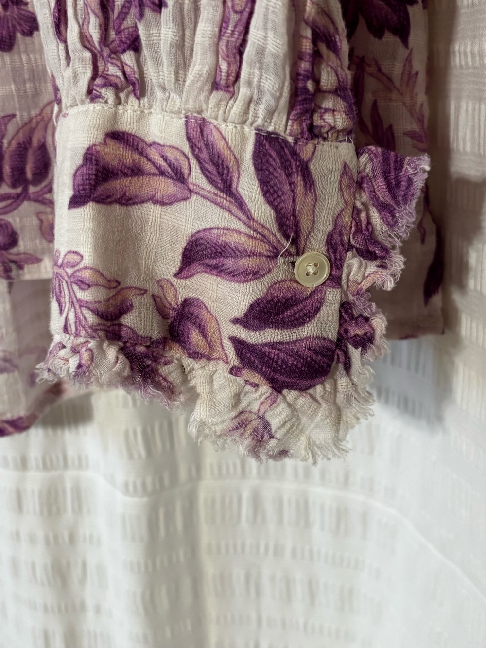 Sundance Lavender Purple & White Floral Gauzy Cotton Top, size XXL - Picture 8 of 13